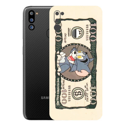 Samsung M/F/Note/Flip and C Phone Skins (All Models) - One Hundred Dollar Tom - Transparent Finish (T-16) Samsung Galaxy M21 2021