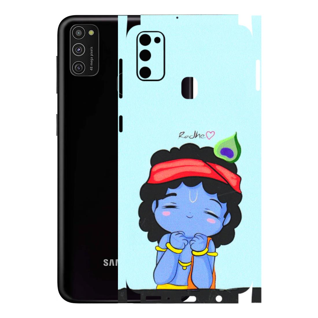 Samsung M/F/Note/Flip and C Phone Skins (All Models) - Radhe Radhe Cute Toon - 3D Embossed Finish (L-05) Samsung Galaxy M21