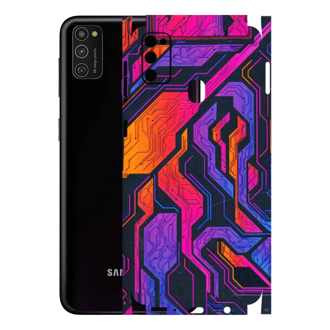 Samsung M/F/Note/Flip and C Phone Skins (All Models) - Tech Circuits Futuristic - 3D Embossed Finish (L-07) Samsung Galaxy M21