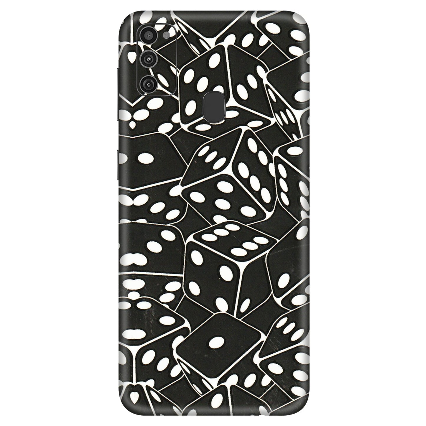 Samsung M/F/Note/Flip and C Phone Skins (All Models) - Big Black Dices - 3D Embossed Finish (L-106) Samsung Galaxy M21