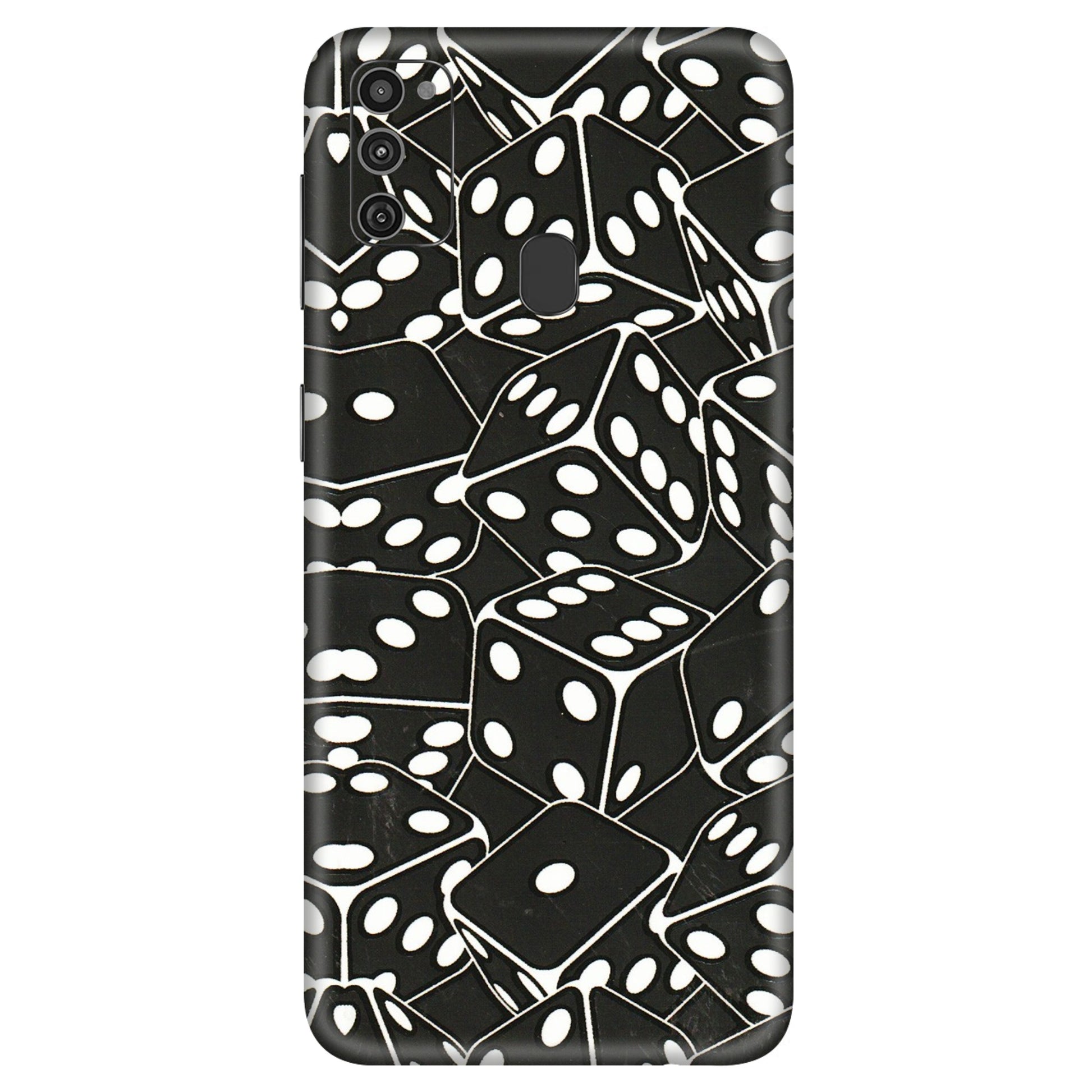 Samsung M/F/Note/Flip and C Phone Skins (All Models) - Big Black Dices - 3D Embossed Finish (L-106) Samsung Galaxy M21