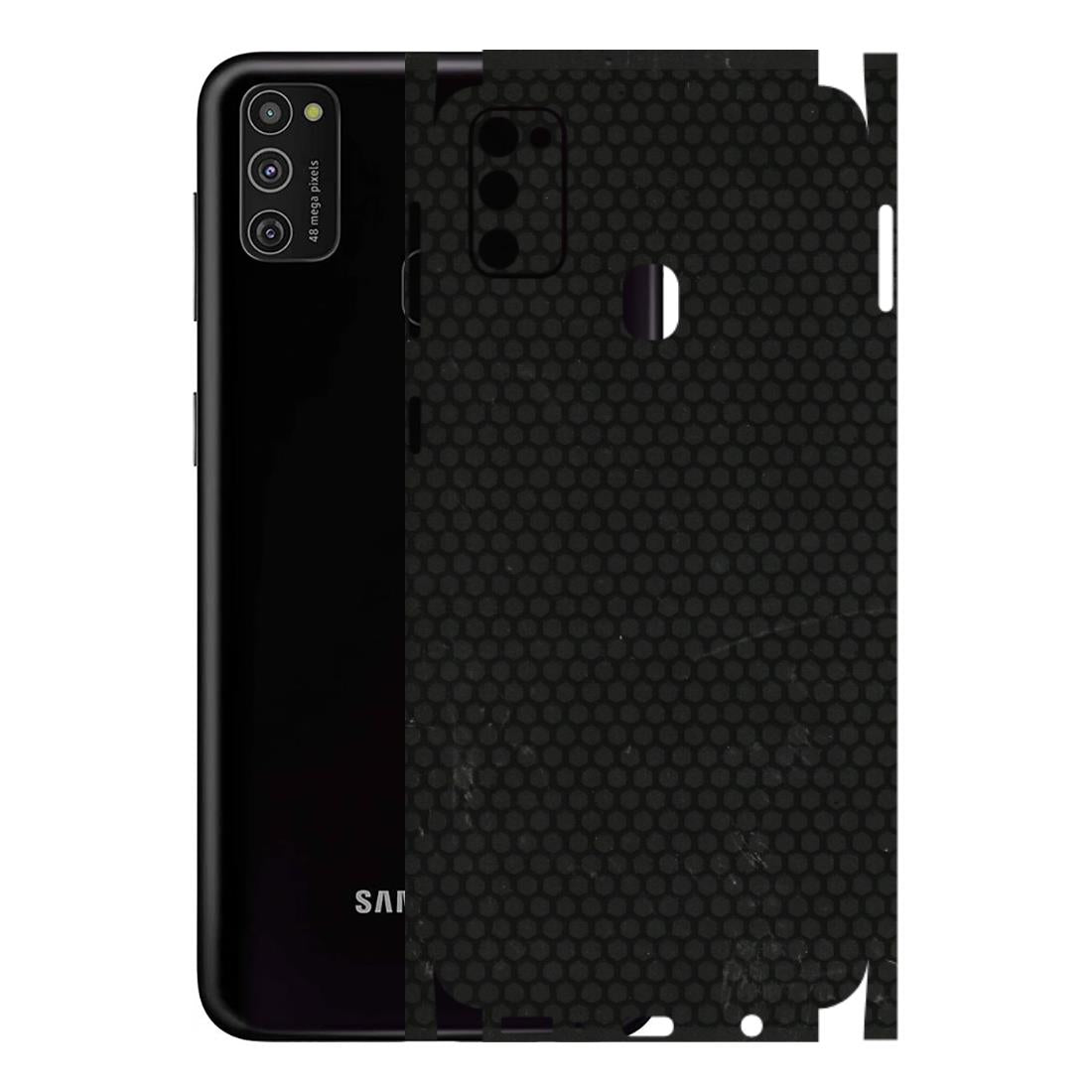 Samsung M/F/Note/Flip and C Phone Skins (All Models) - Black honeycomb - 3D Embossed Finish (L-114) Samsung Galaxy M21