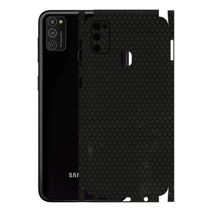 Samsung M/F/Note/Flip and C Phone Skins (All Models) - Black honeycomb - 3D Embossed Finish (L-114) Samsung Galaxy M21