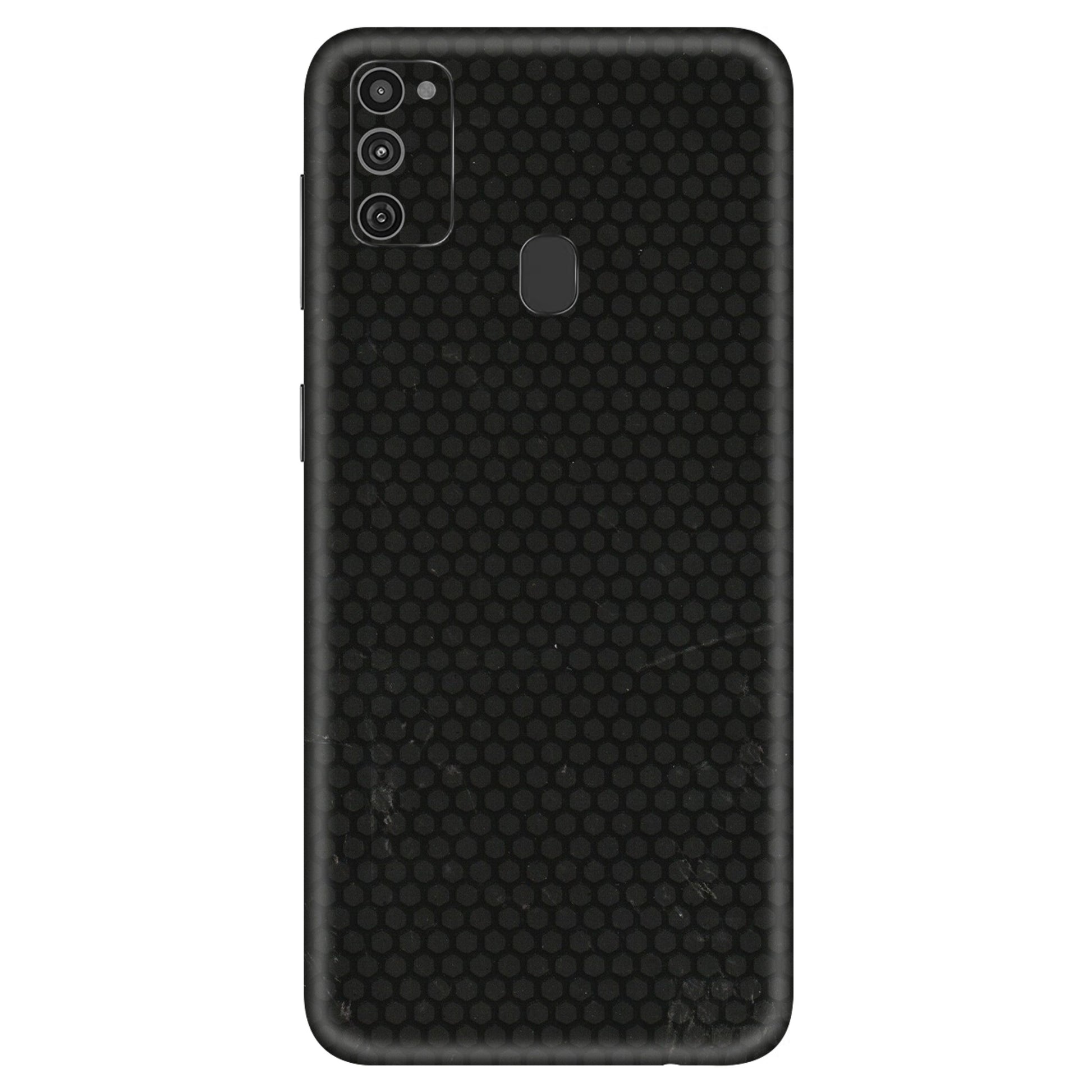 Samsung M/F/Note/Flip and C Phone Skins (All Models) - Black honeycomb - 3D Embossed Finish (L-114) Samsung Galaxy M21