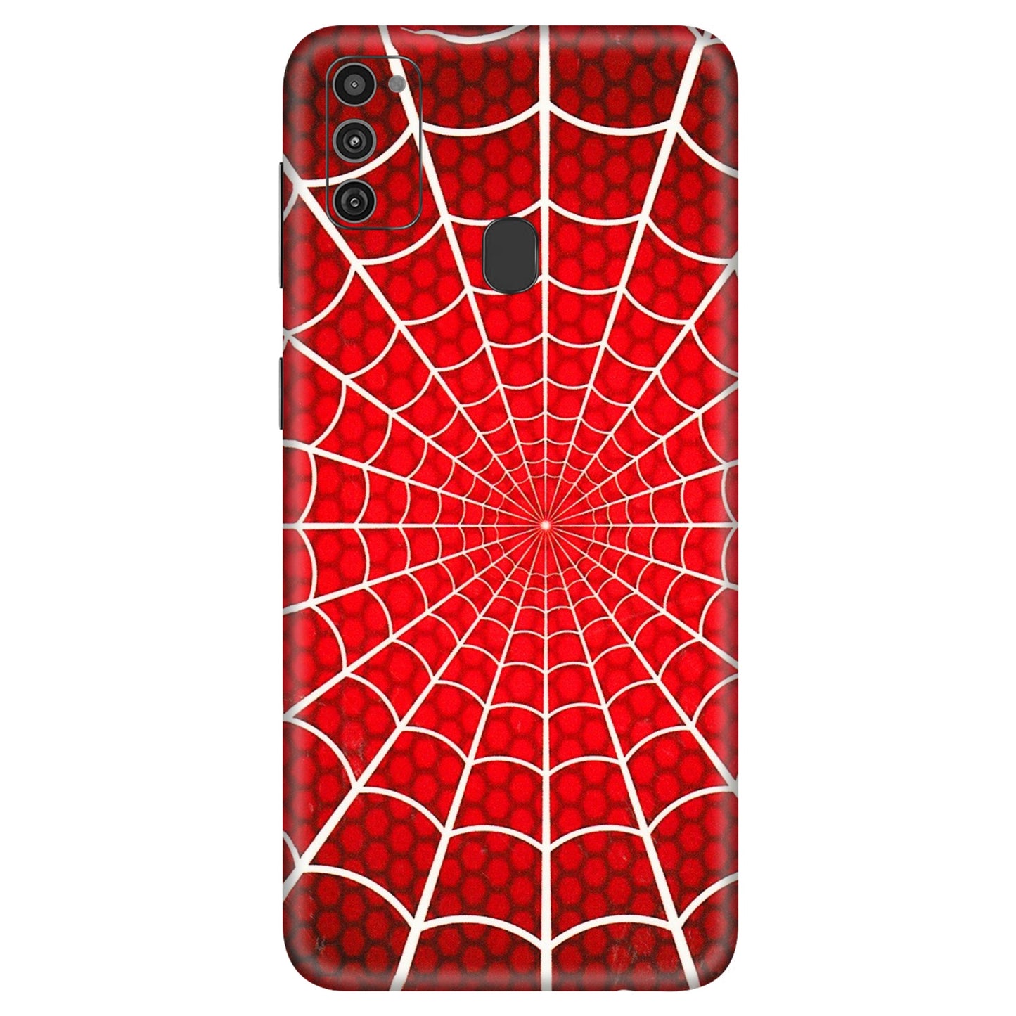 Samsung M/F/Note/Flip and C Phone Skins (All Models) - Classic Spidey Web - 3D Embossed Finish (L-115) Samsung Galaxy M21