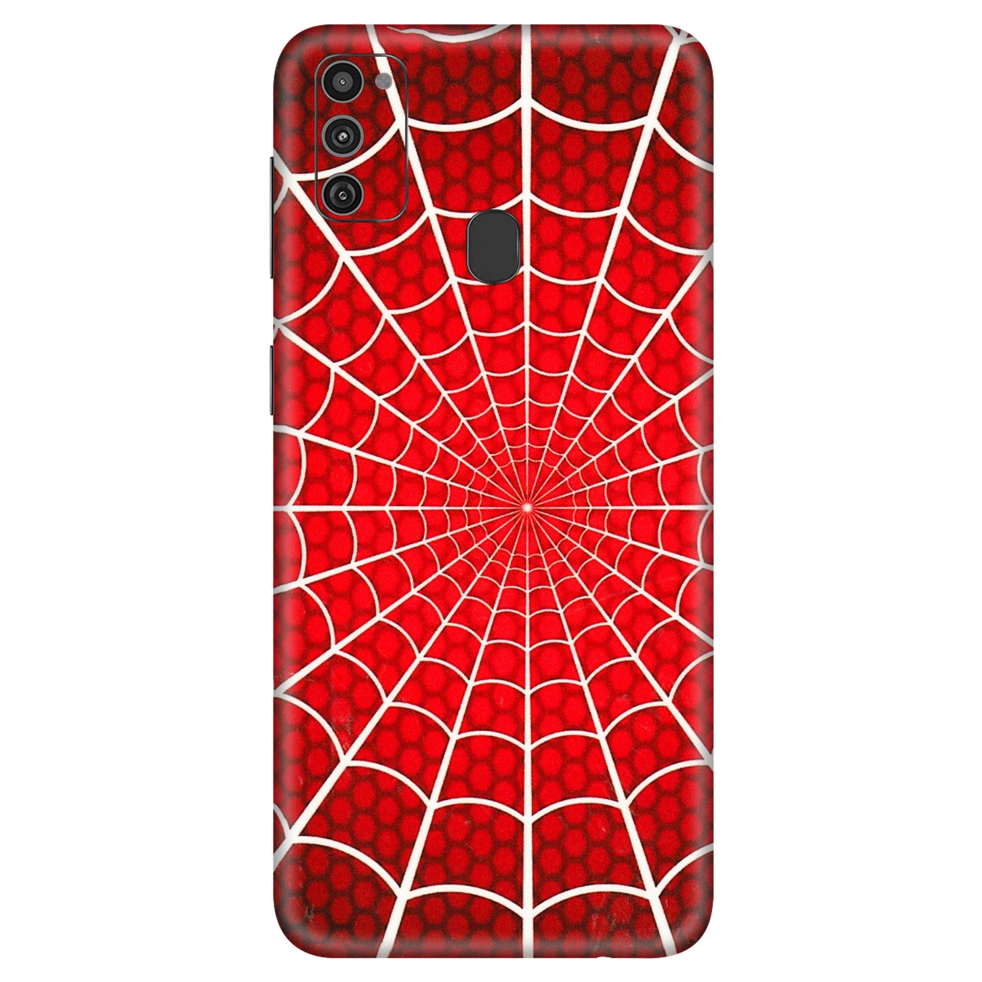 Samsung M/F/Note/Flip and C Phone Skins (All Models) - Classic Spidey Web - 3D Embossed Finish (L-115) Samsung Galaxy M21