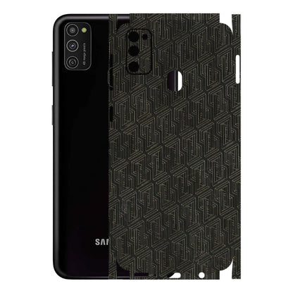 Samsung M/F/Note/Flip and C Phone Skins (All Models) - Black Abstract Pattern - 3D Embossed Finish (L-117) Samsung Galaxy M21