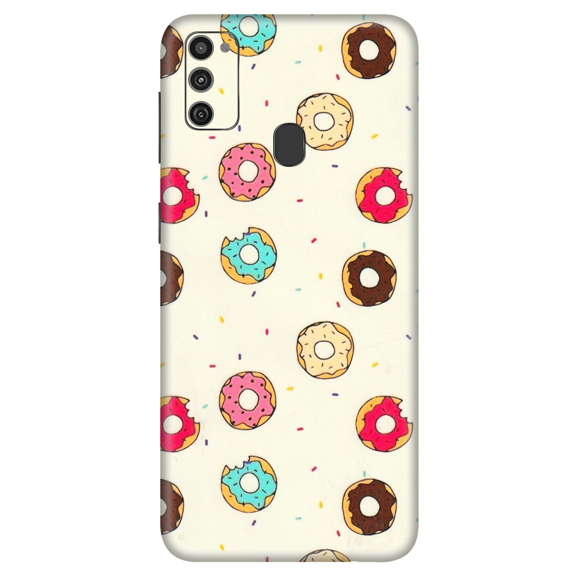 Samsung M/F/Note/Flip and C Phone Skins (All Models) - Mini Donuts Doodle Art - 3D Embossed Finish (L-122) Samsung Galaxy M21