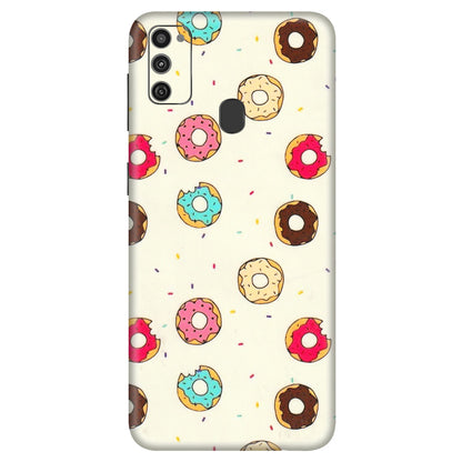 Samsung M/F/Note/Flip and C Phone Skins (All Models) - Mini Donuts Doodle Art - 3D Embossed Finish (L-122) Samsung Galaxy M21