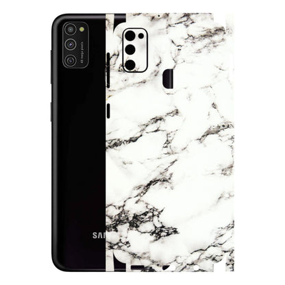 Samsung M/F/Note/Flip and C Phone Skins (All Models) - Black and White Marble Texture - 3D Embossed Finish (L-124) Samsung Galaxy M21