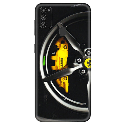 Samsung M/F/Note/Flip and C Phone Skins (All Models) - Ferrari Wheel Alloy - 3D Embossed Finish (L-173) Samsung Galaxy M21