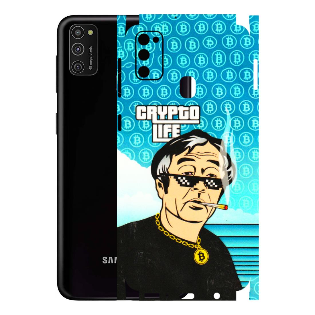 Samsung M/F/Note/Flip and C Phone Skins (All Models) - Crypto Thug Life - 3D Embossed Finish (L-179) Samsung Galaxy M21