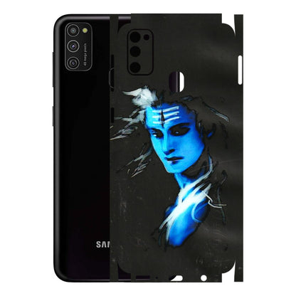 Samsung M/F/Note/Flip and C Phone Skins (All Models) - Har Har Mahadev Blue/Black - 3D Embossed Finish (L-185) Samsung Galaxy M21