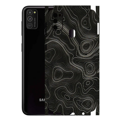 Samsung M/F/Note/Flip and C Phone Skins (All Models) - Black Swirl - 3D Embossed Finish (L-196) Samsung Galaxy M21