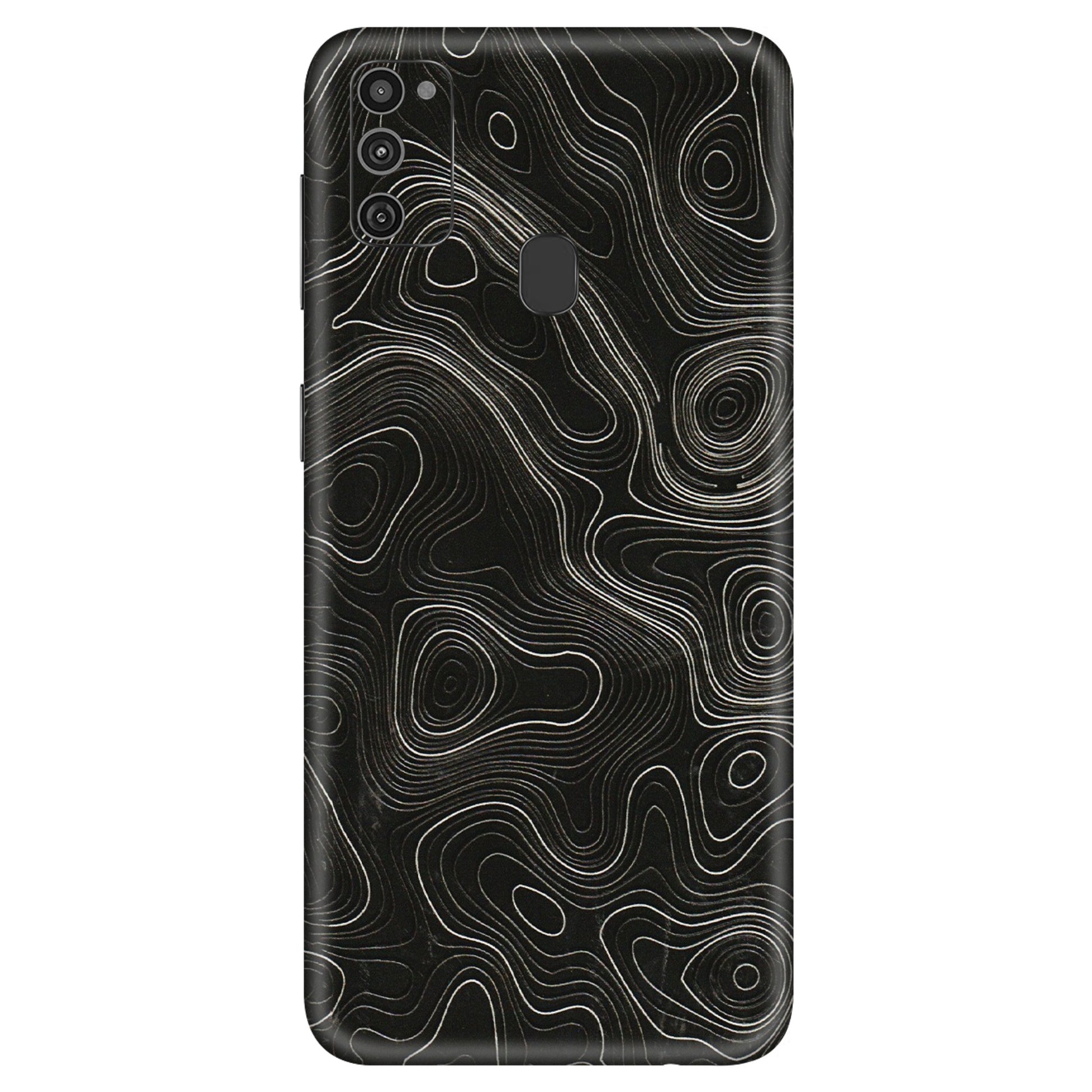 Samsung M/F/Note/Flip and C Phone Skins (All Models) - Black Swirl - 3D Embossed Finish (L-196) Samsung Galaxy M21