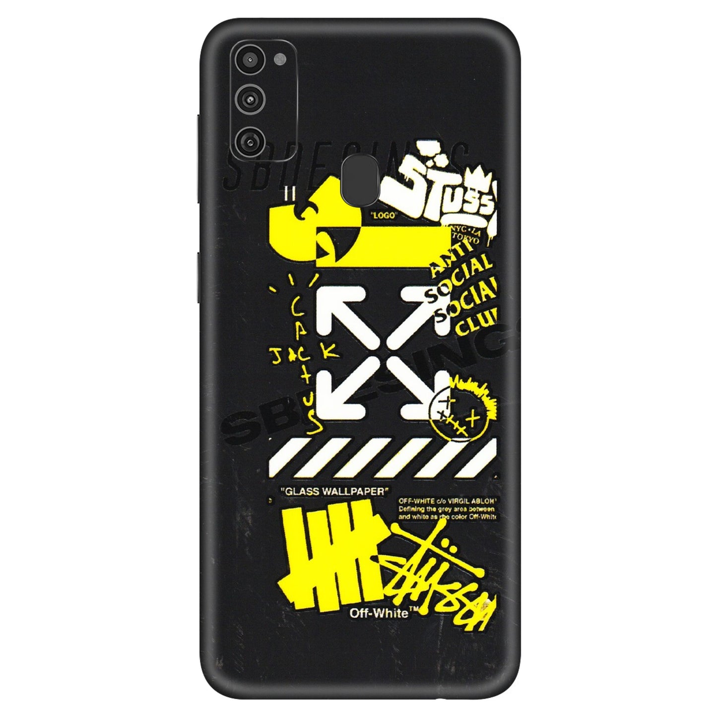 Samsung M/F/Note/Flip and C Phone Skins (All Models) - Anti Social Graffiti - 3D Embossed Finish (L-198) Samsung Galaxy M21