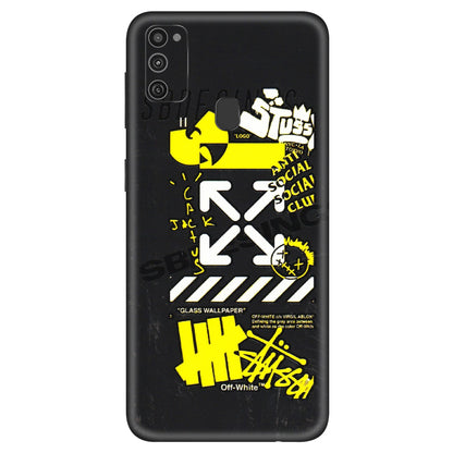 Samsung M/F/Note/Flip and C Phone Skins (All Models) - Anti Social Graffiti - 3D Embossed Finish (L-198) Samsung Galaxy M21