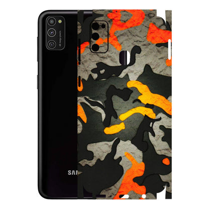 Samsung M/F/Note/Flip and C Phone Skins (All Models) - Orange Camouflage - 3D Embossed Finish (L-204) Samsung Galaxy M21