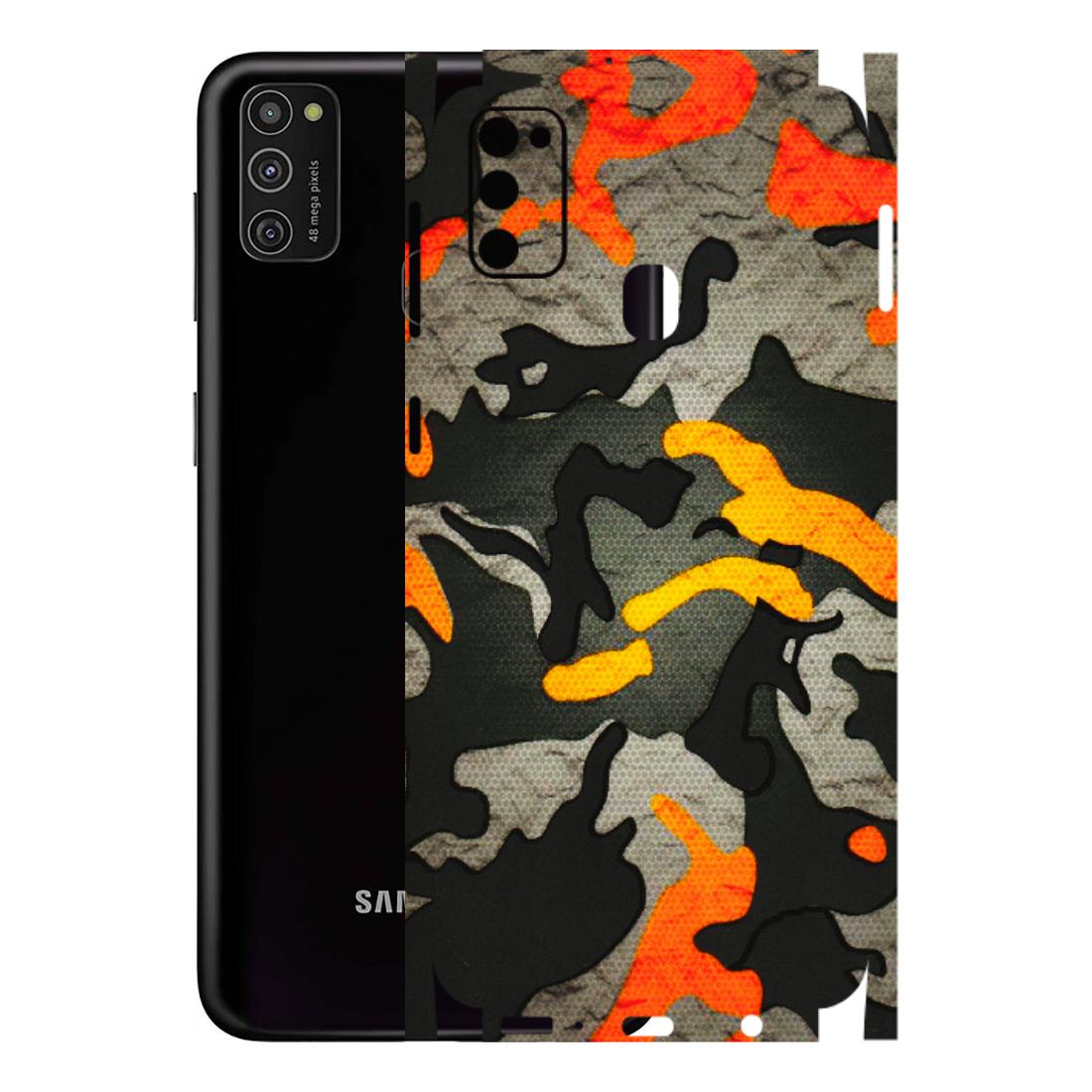 Samsung M/F/Note/Flip and C Phone Skins (All Models) - Orange Camouflage - 3D Embossed Finish (L-204) Samsung Galaxy M21