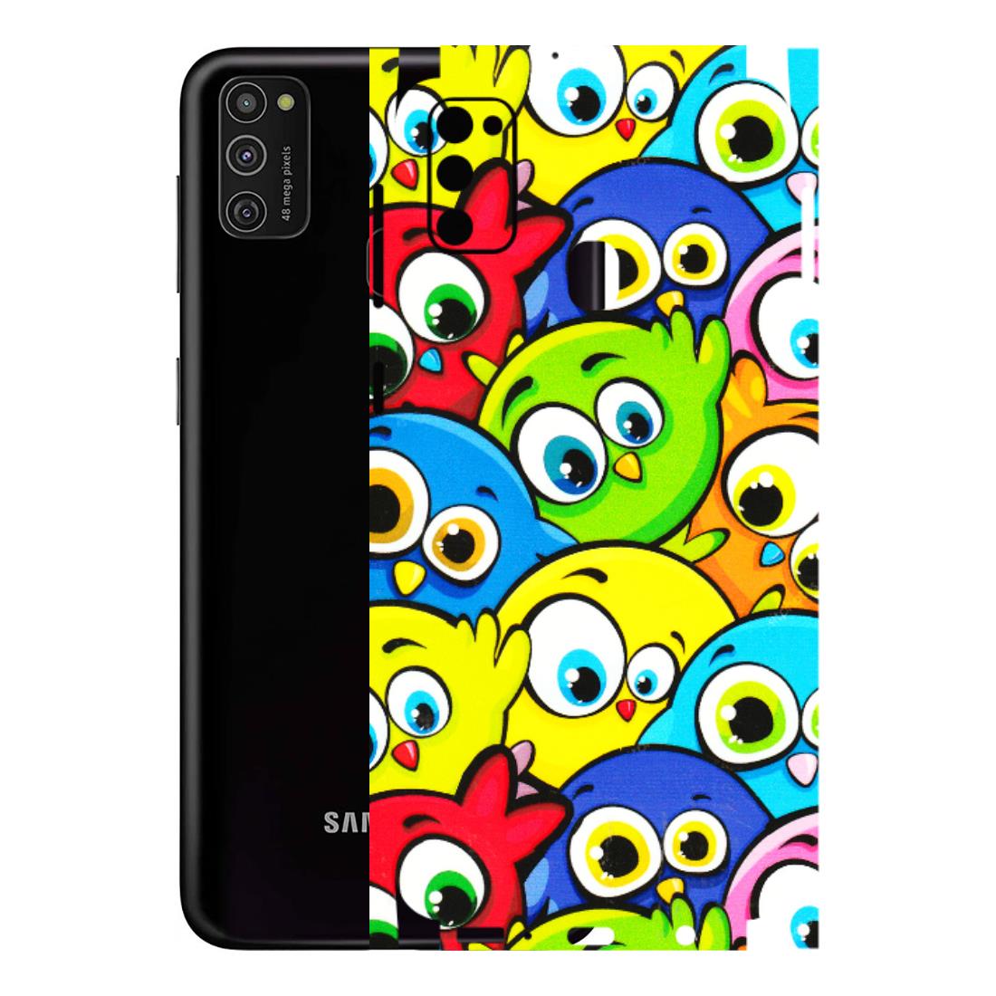 Samsung M/F/Note/Flip and C Phone Skins (All Models) - Cute Fluffy Birds - 3D Embossed Finish (L-213) Samsung Galaxy M21