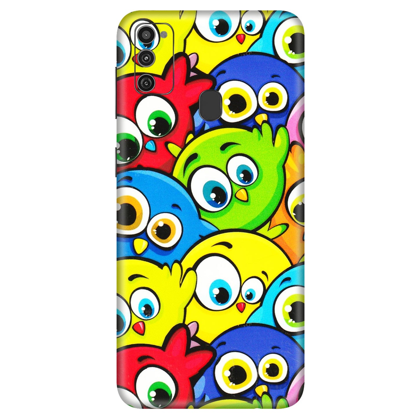 Samsung M/F/Note/Flip and C Phone Skins (All Models) - Cute Fluffy Birds - 3D Embossed Finish (L-213) Samsung Galaxy M21