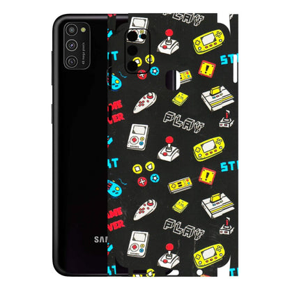 Samsung M/F/Note/Flip and C Phone Skins (All Models) - Gaming Doodles - 3D Embossed Finish (L-224) Samsung Galaxy M21