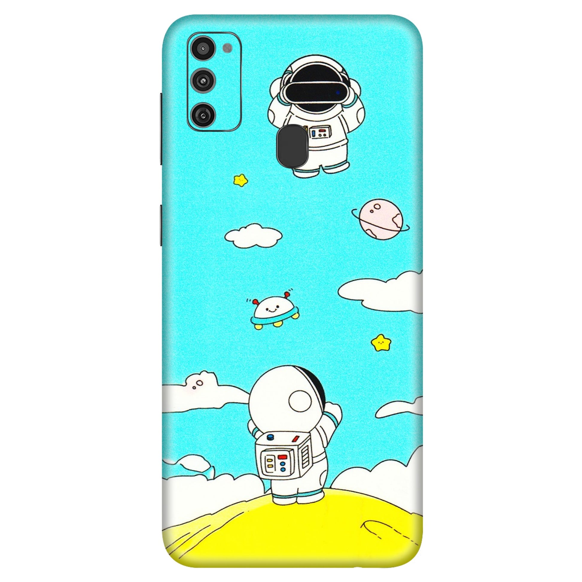 Samsung M/F/Note/Flip and C Phone Skins (All Models) - Blue Skies Astro Float - 3D Embossed Finish (L-230) Samsung Galaxy M21