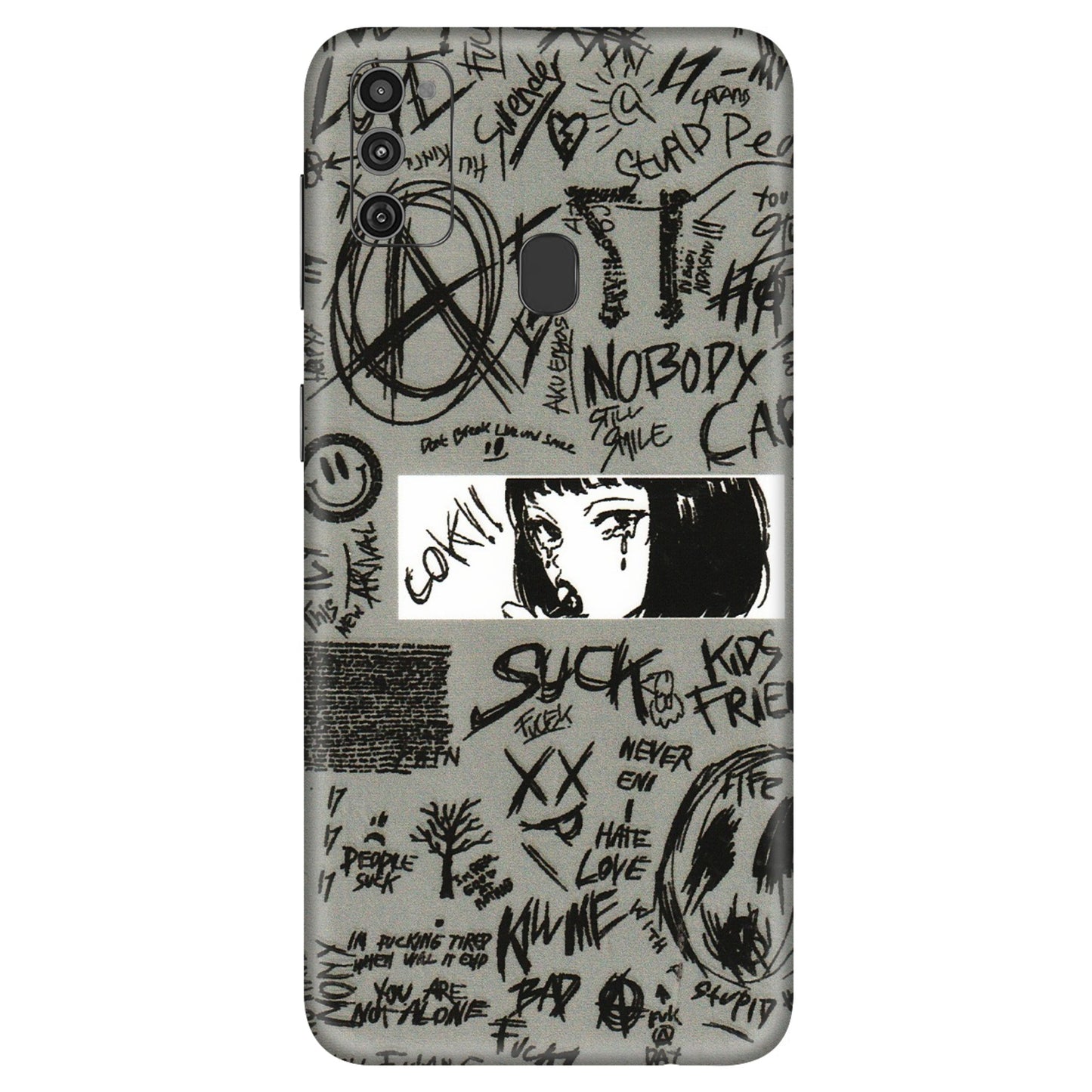 Samsung M/F/Note/Flip and C Phone Skins (All Models) - Never Have Love Anime - 3D Embossed Finish (L-260) Samsung Galaxy M21