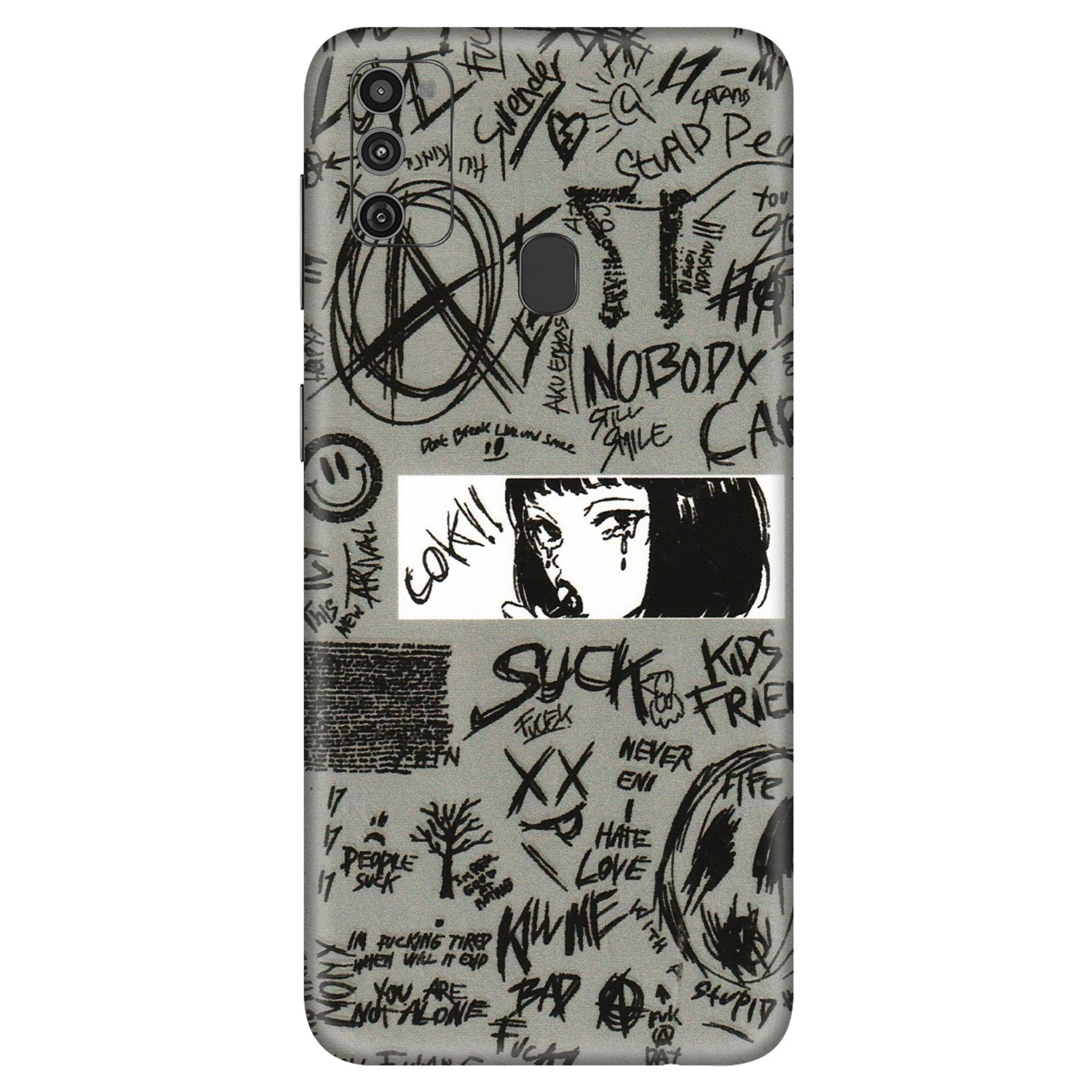 Samsung M/F/Note/Flip and C Phone Skins (All Models) - Never Have Love Anime - 3D Embossed Finish (L-260) Samsung Galaxy M21