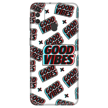 Samsung M/F/Note/Flip and C Phone Skins (All Models) - Good Vibes - 3D Embossed Finish (L-282) Samsung Galaxy M21