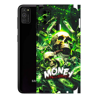 Samsung M/F/Note/Flip and C Phone Skins (All Models) - Skull Money - 3D Embossed Finish (L-303) Samsung Galaxy M21