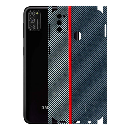 Samsung M/F/Note/Flip and C Phone Skins (All Models) - Blue Sober Lines - 3D Embossed Finish (L-305) Samsung Galaxy M21