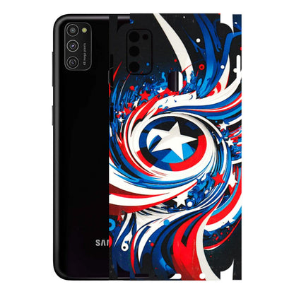 Samsung M/F/Note/Flip and C Phone Skins (All Models) - Captain America Logo - 3D Embossed Finish (L-307) Samsung Galaxy M21