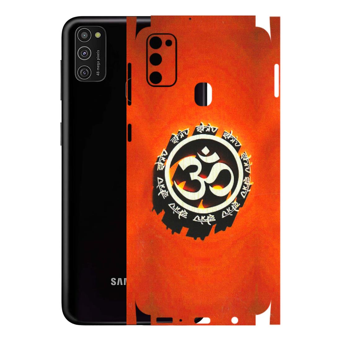 Samsung M/F/Note/Flip and C Phone Skins (All Models) - Aum Shiv Orange - 3D Embossed Finish (L-32) Samsung Galaxy M21
