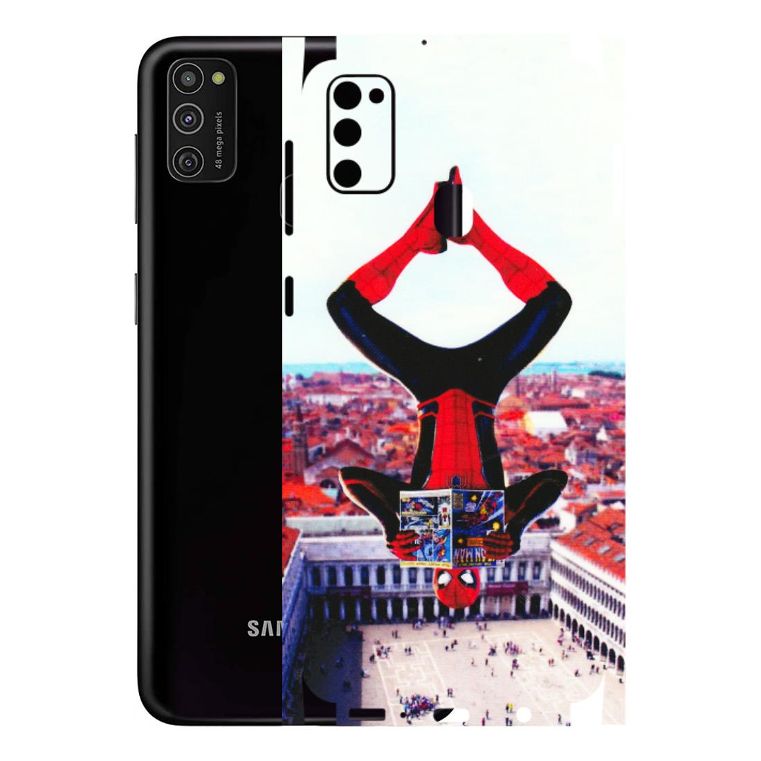 Samsung M/F/Note/Flip and C Phone Skins (All Models) - Spiderman Hanging - 3D Embossed Finish (L-53) Samsung Galaxy M21