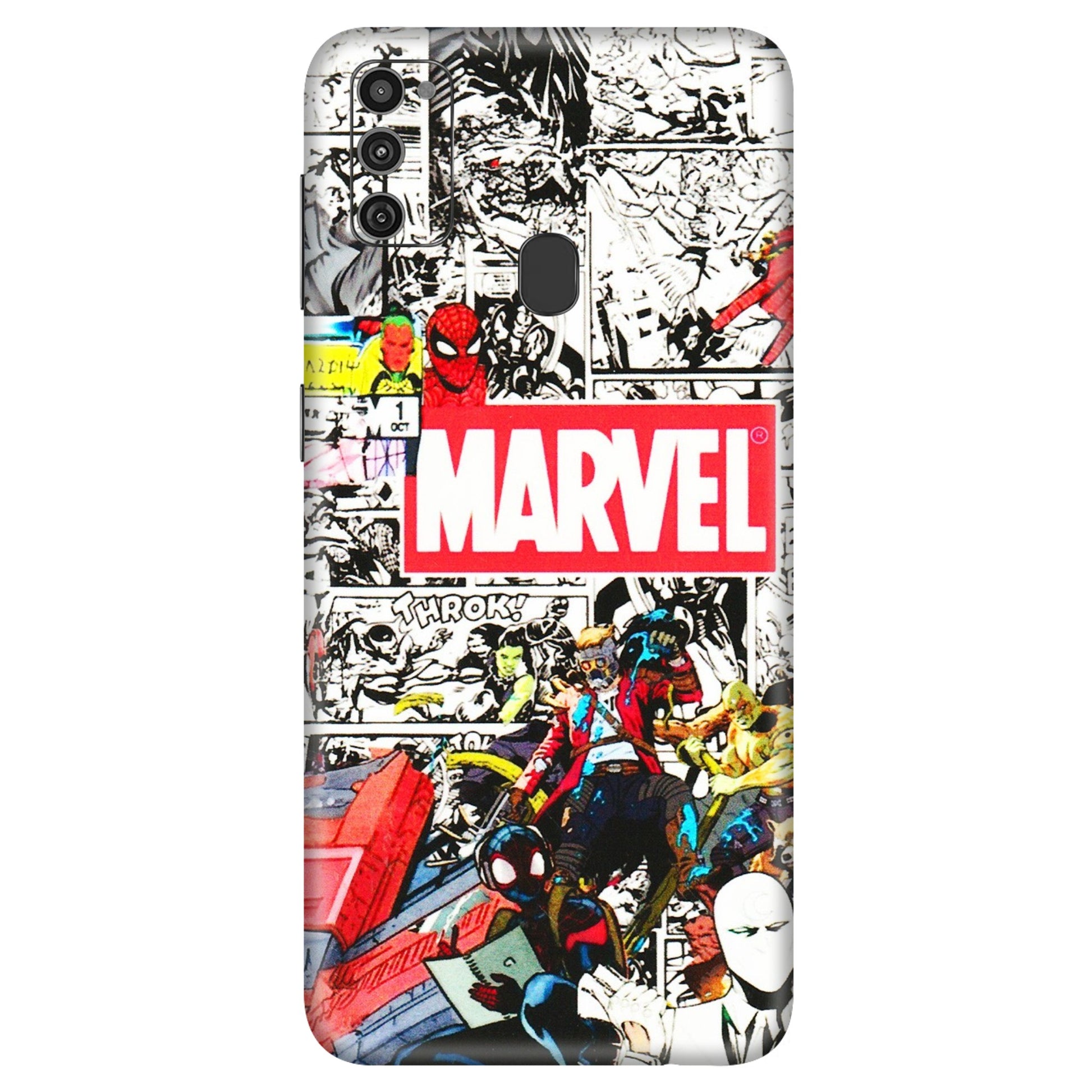 Samsung M/F/Note/Flip and C Phone Skins (All Models) - Marvel Colorful Comic - 3D Embossed Finish (L-64) Samsung Galaxy M21