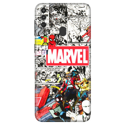 Samsung M/F/Note/Flip and C Phone Skins (All Models) - Marvel Colorful Comic - 3D Embossed Finish (L-64) Samsung Galaxy M21