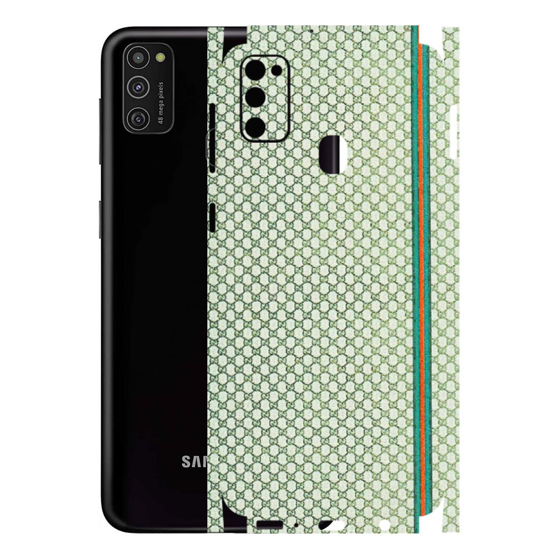 Samsung M/F/Note/Flip and C Phone Skins (All Models) - Gucci Fabric Pattern - 3D Embossed Finish (L-73) Samsung Galaxy M21