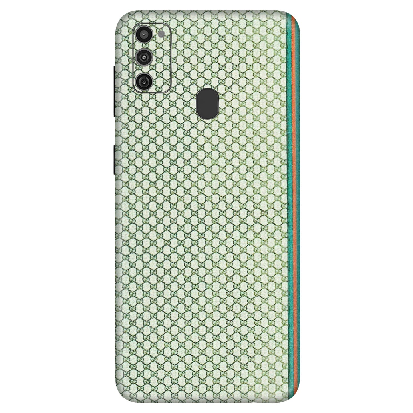 Samsung M/F/Note/Flip and C Phone Skins (All Models) - Gucci Fabric Pattern - 3D Embossed Finish (L-73) Samsung Galaxy M21