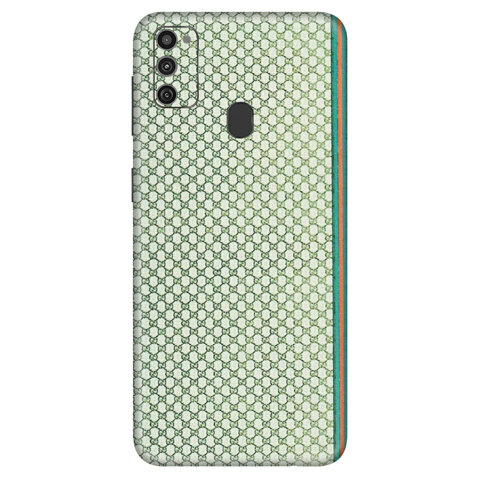 Samsung M/F/Note/Flip and C Phone Skins (All Models) - Gucci Fabric Pattern - 3D Embossed Finish (L-73) Samsung Galaxy M21