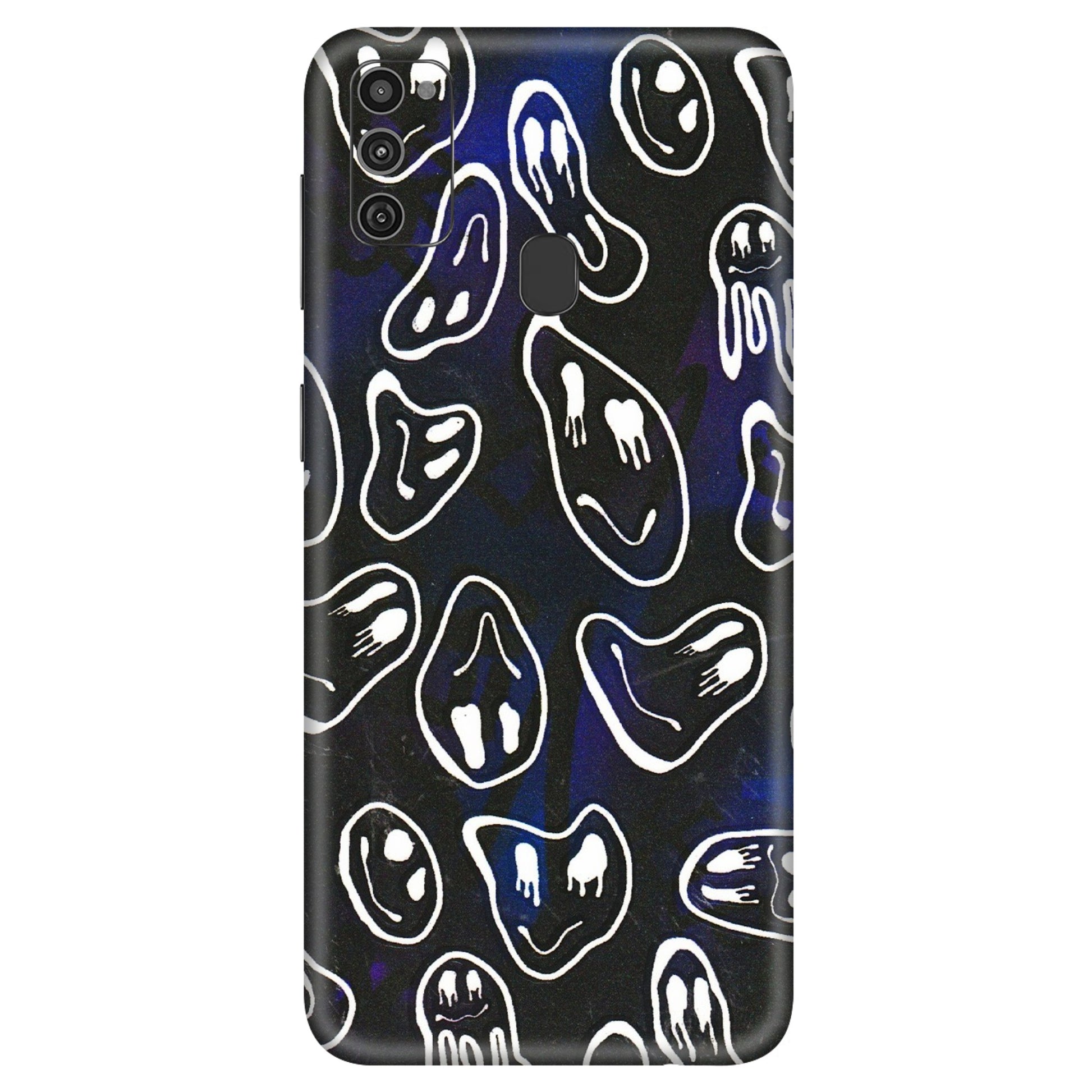Samsung M/F/Note/Flip and C Phone Skins (All Models) - Distorted Smileys - 3D Embossed Finish (L-92) Samsung Galaxy M21