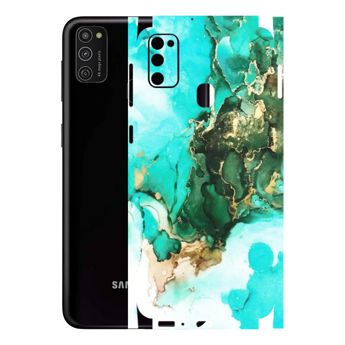 Samsung M/F/Note/Flip and C Phone Skins (All Models) - The Blue Gold Marble - Matte Finish (M-124) Samsung Galaxy M21