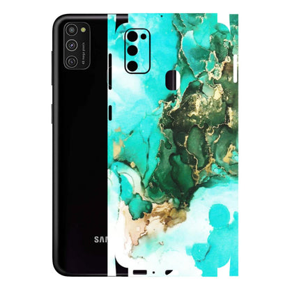 Samsung M/F/Note/Flip and C Phone Skins (All Models) - The Blue Gold Marble - Matte Finish (M-124) Samsung Galaxy M21
