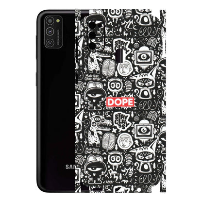 Samsung M/F/Note/Flip and C Phone Skins (All Models) - Dope Stay Classy Black Doodles - Matte Finish (M-126) Samsung Galaxy M21