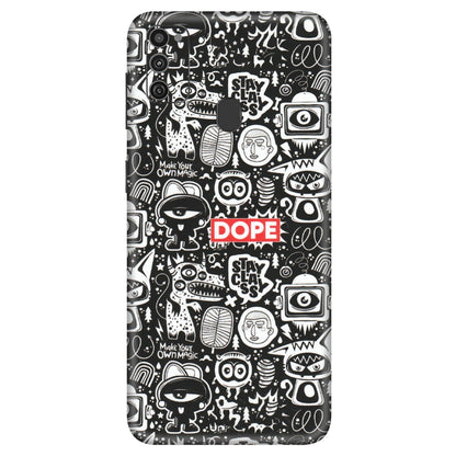 Samsung M/F/Note/Flip and C Phone Skins (All Models) - Dope Stay Classy Black Doodles - Matte Finish (M-126) Samsung Galaxy M21