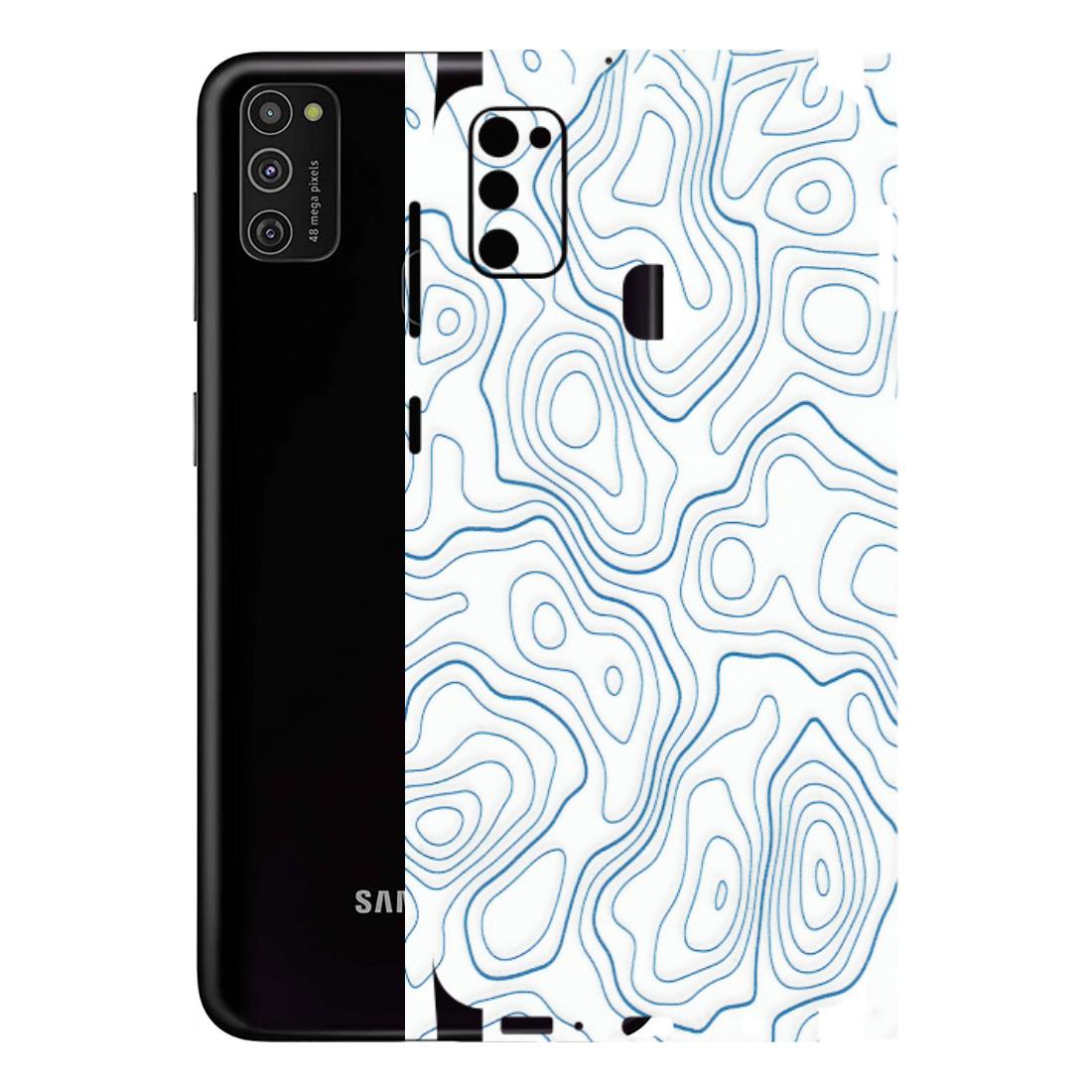 Samsung M/F/Note/Flip and C Phone Skins (All Models) - Blue And White Swirls - Matte Finish (M-139) Samsung Galaxy M21