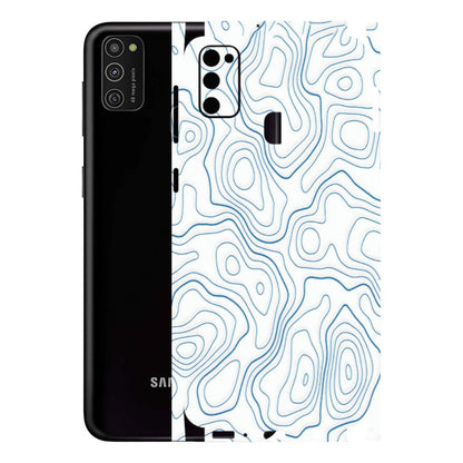 Samsung M/F/Note/Flip and C Phone Skins (All Models) - Blue And White Swirls - Matte Finish (M-139) Samsung Galaxy M21
