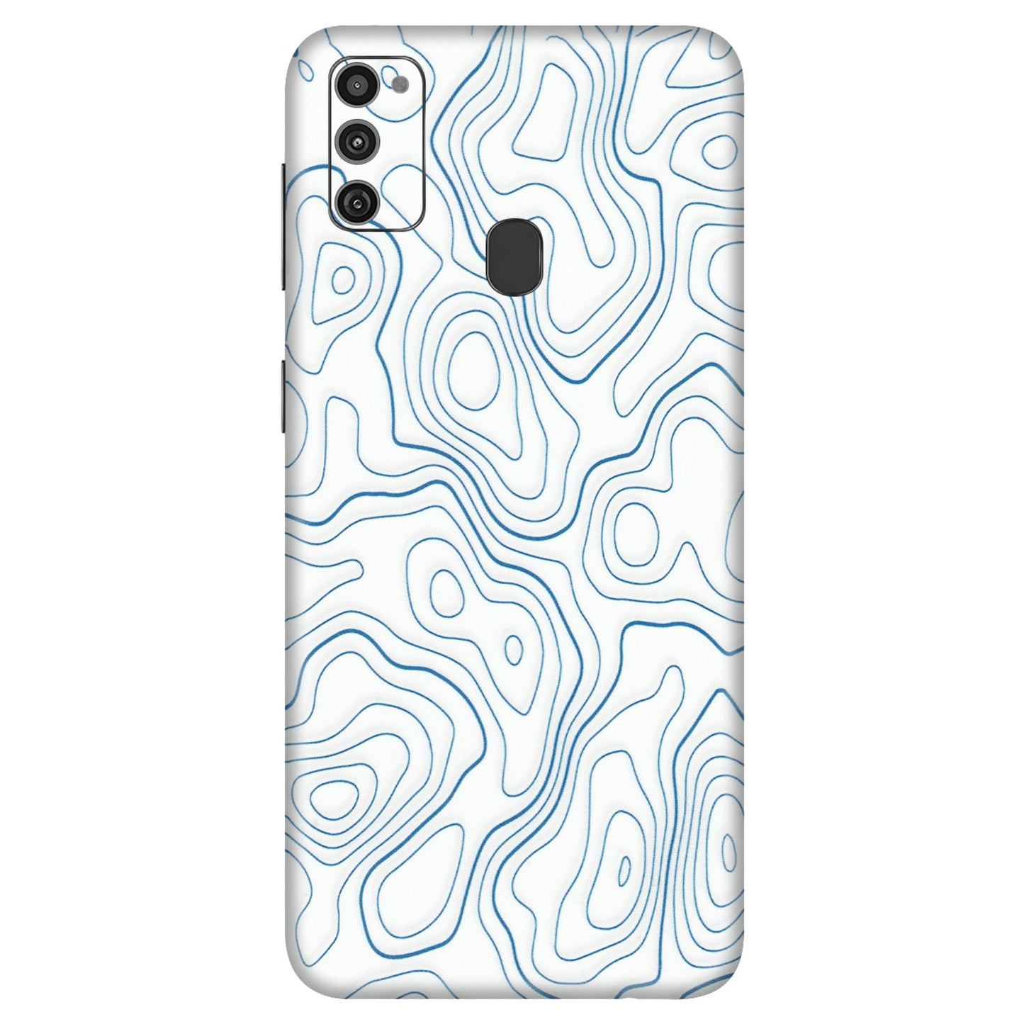 Samsung M/F/Note/Flip and C Phone Skins (All Models) - Blue And White Swirls - Matte Finish (M-139) Samsung Galaxy M21