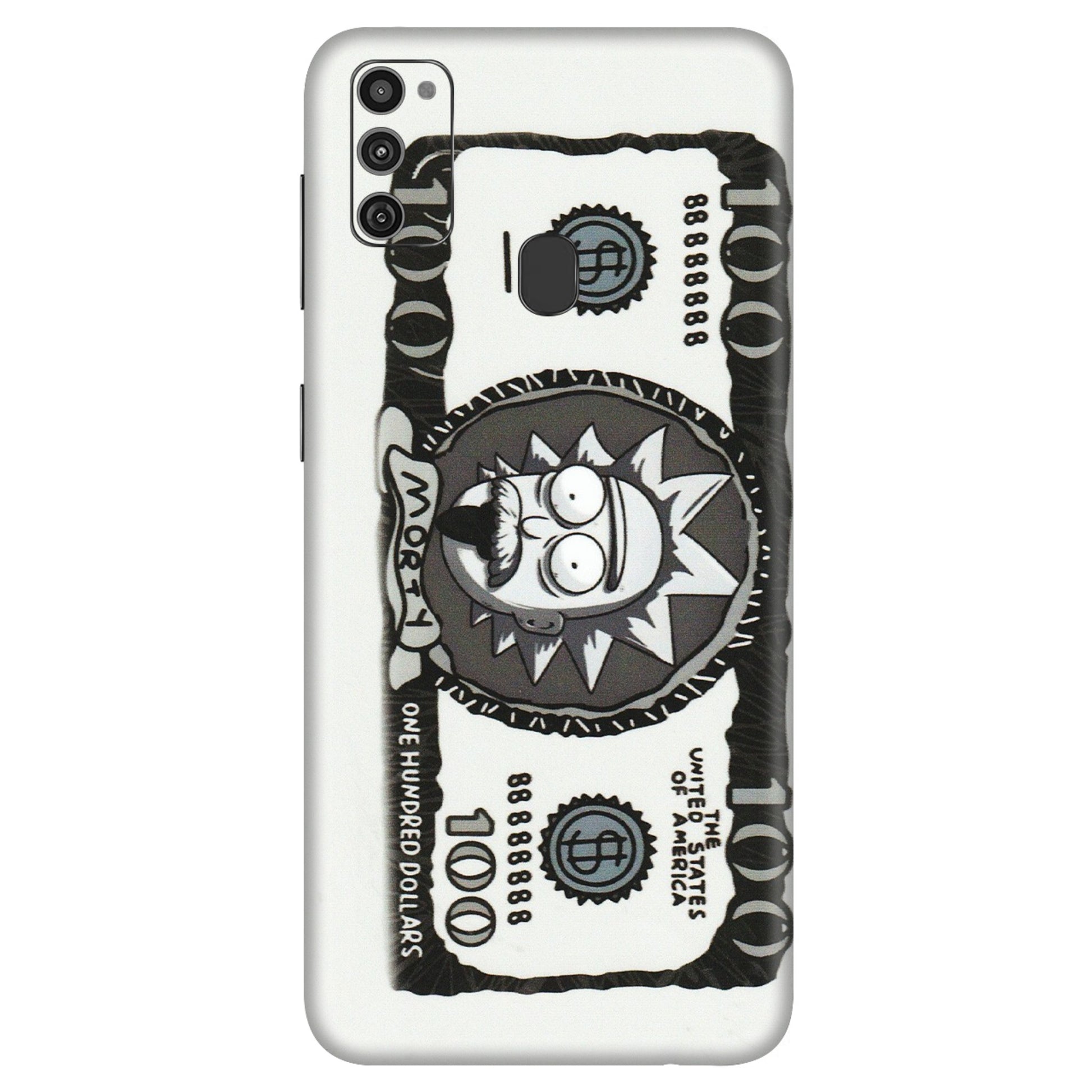 Samsung M/F/Note/Flip and C Phone Skins (All Models) - Rick And Morty Hundred Dollar Anime - Matte Finish (M-161) Samsung Galaxy M21