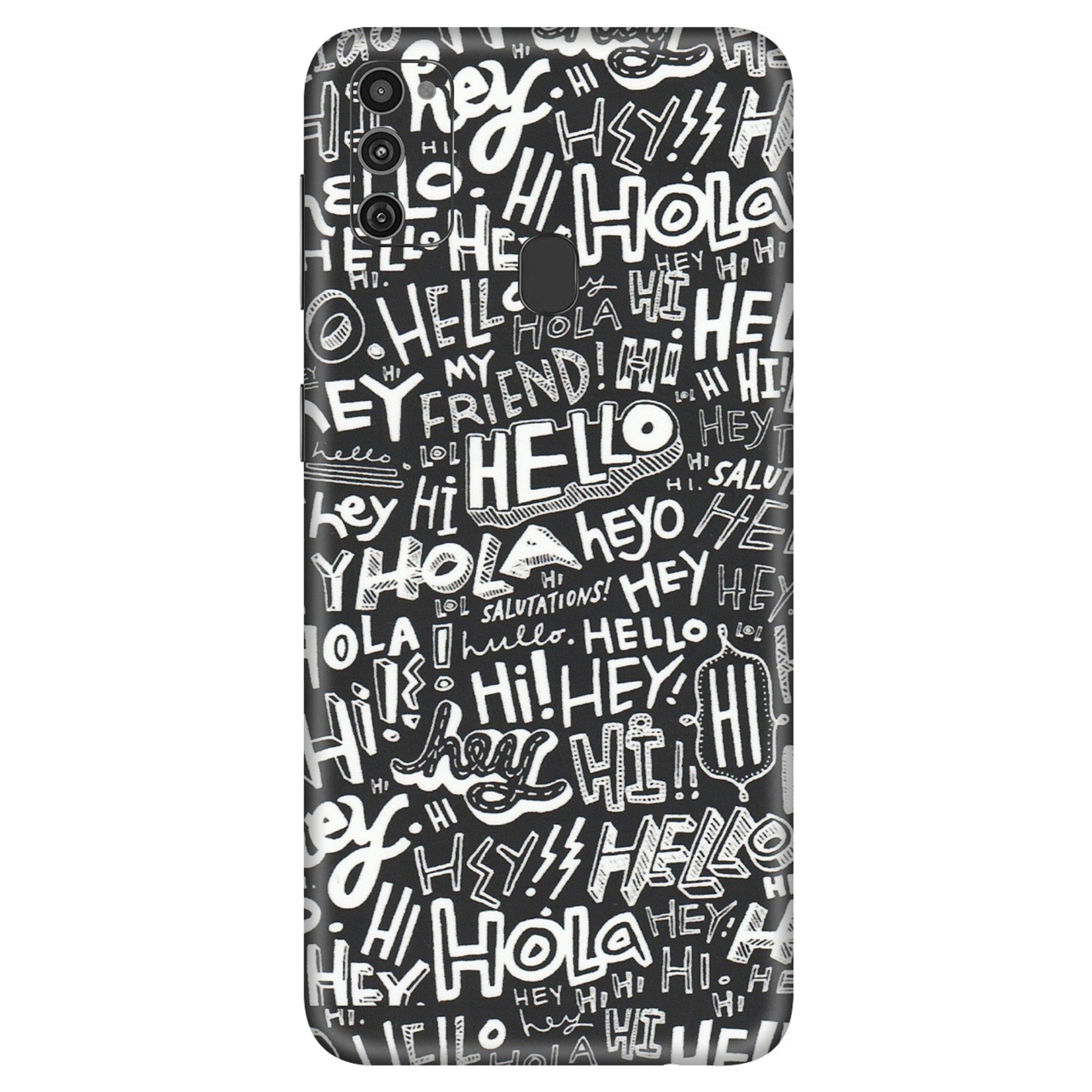 Samsung M/F/Note/Flip and C Phone Skins (All Models) - Hi Hello Doodles - Matte Finish (M-25) Samsung Galaxy M21